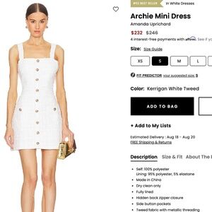 Amanda Uprichard Archi Mini Dress